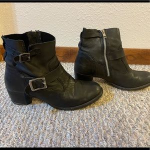 Dolce Vita black leather ankle boots with buckles